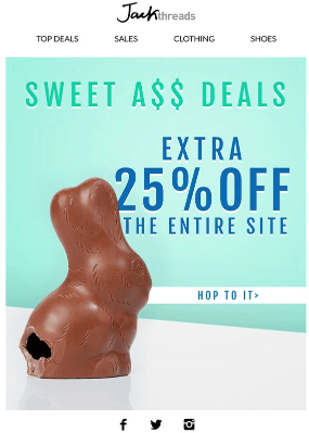 Easter email campaign inspiration - Jack Threads